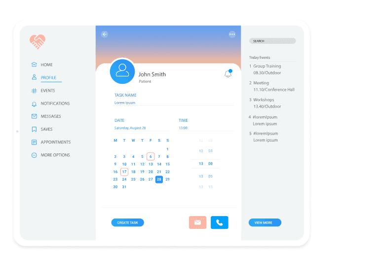 ElderlyCare tablet view