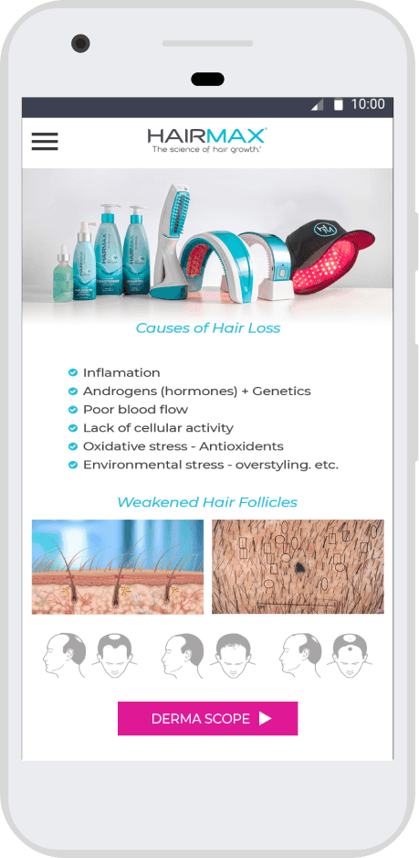 HairMax app interface