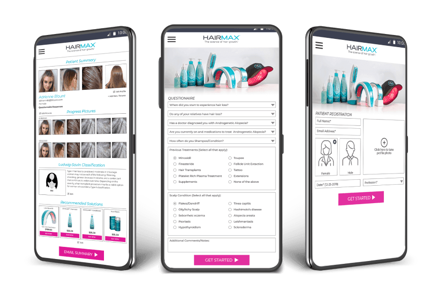 HairMax phone mockup